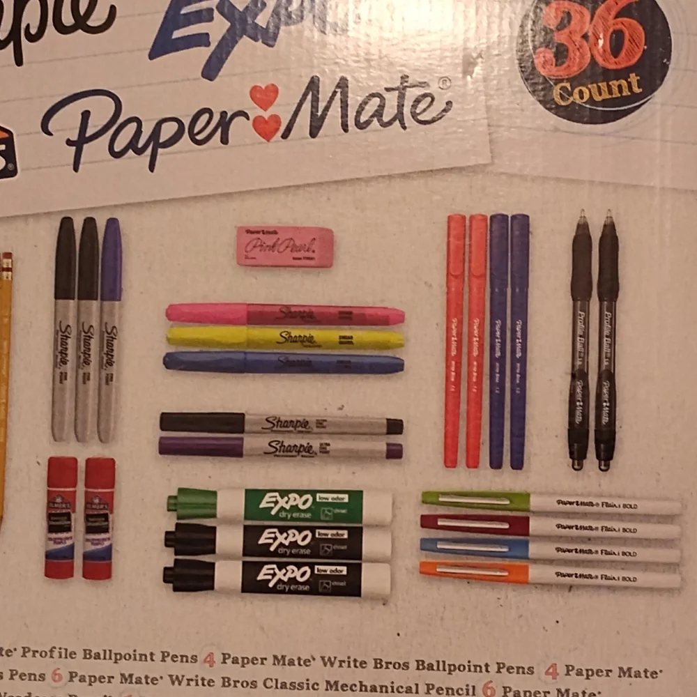 NWT!! 36ct Office/School Set (Sharpie,Elmer, Paper Mate, Expo)